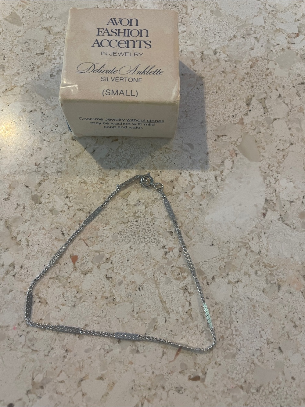 Avon Silvertone Delicate Anklet - Silver
